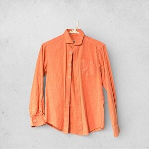 Joseph Abboud casual orange linen button up shirt Size 12